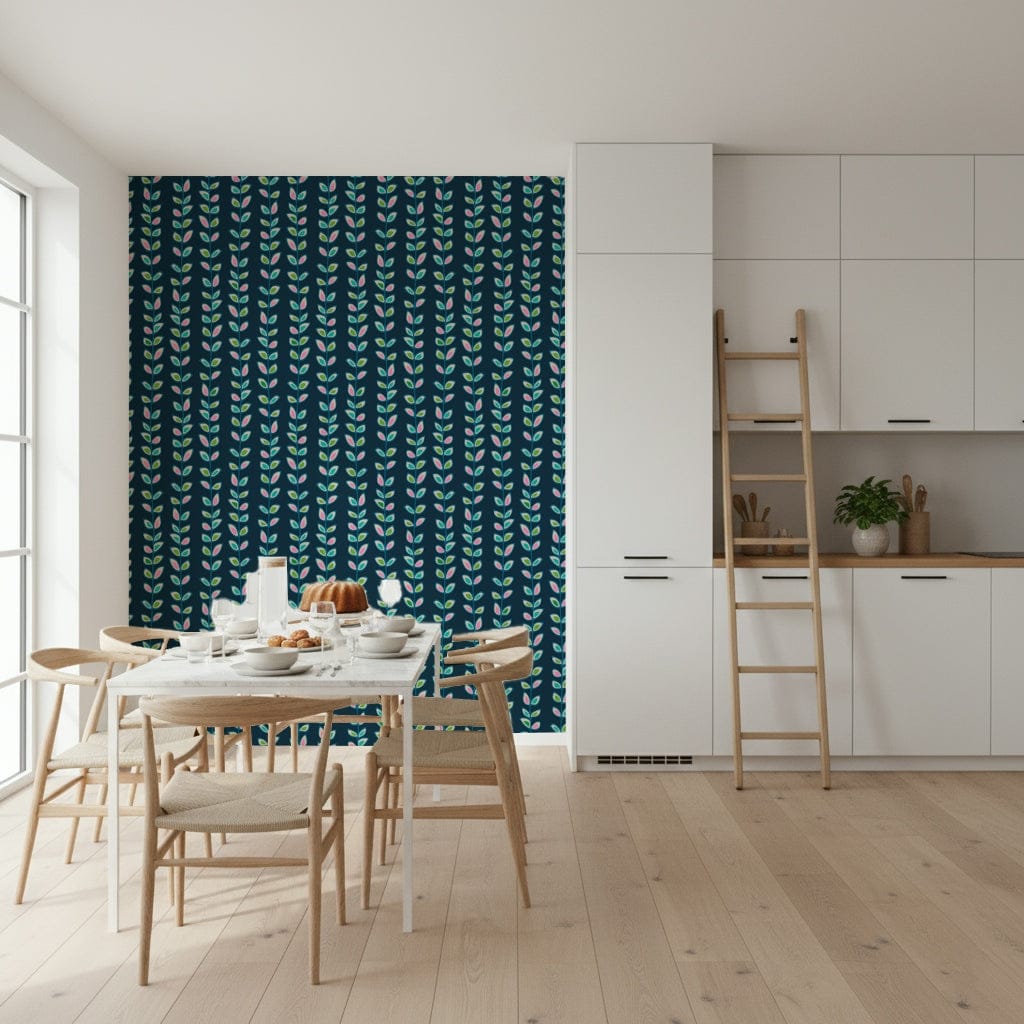Stylish Retro Leaves design; a vibrant peel and stick covering for your space., GD6685