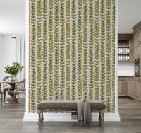 Modern aesthetic Retro Leaves wallpaper for walls; pleasant, cheerful color accents.