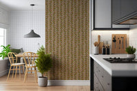 Charming botanical wallpaper, retro Climbing Vines Stripe, unique decor.