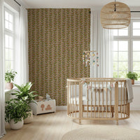 Home decor wallpaper Warm Beige Climbing Vines Stripe for rooms.