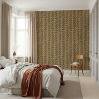 Vibrant leaves pattern wallpaper, Climbing Vines product, striking visual.
