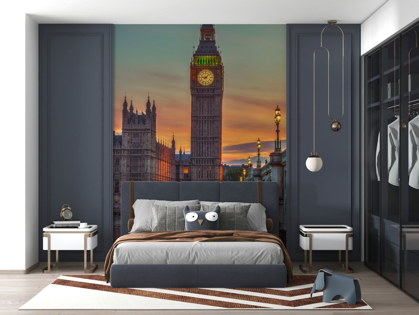 Clock tower Wall Mural
