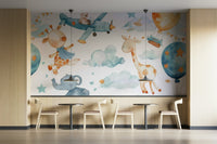 Muted and soft hues.