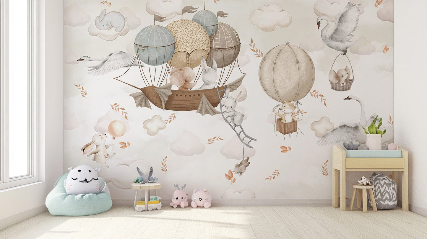 Cloud-Hopping Critters Mural - Giffywalls