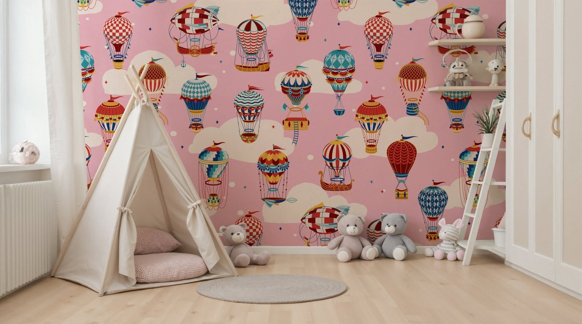 A beautiful modern art wall mural of delicate lines.