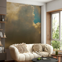 Toasted gold fades into shadow below, a cloudscape wall mural GD4796
