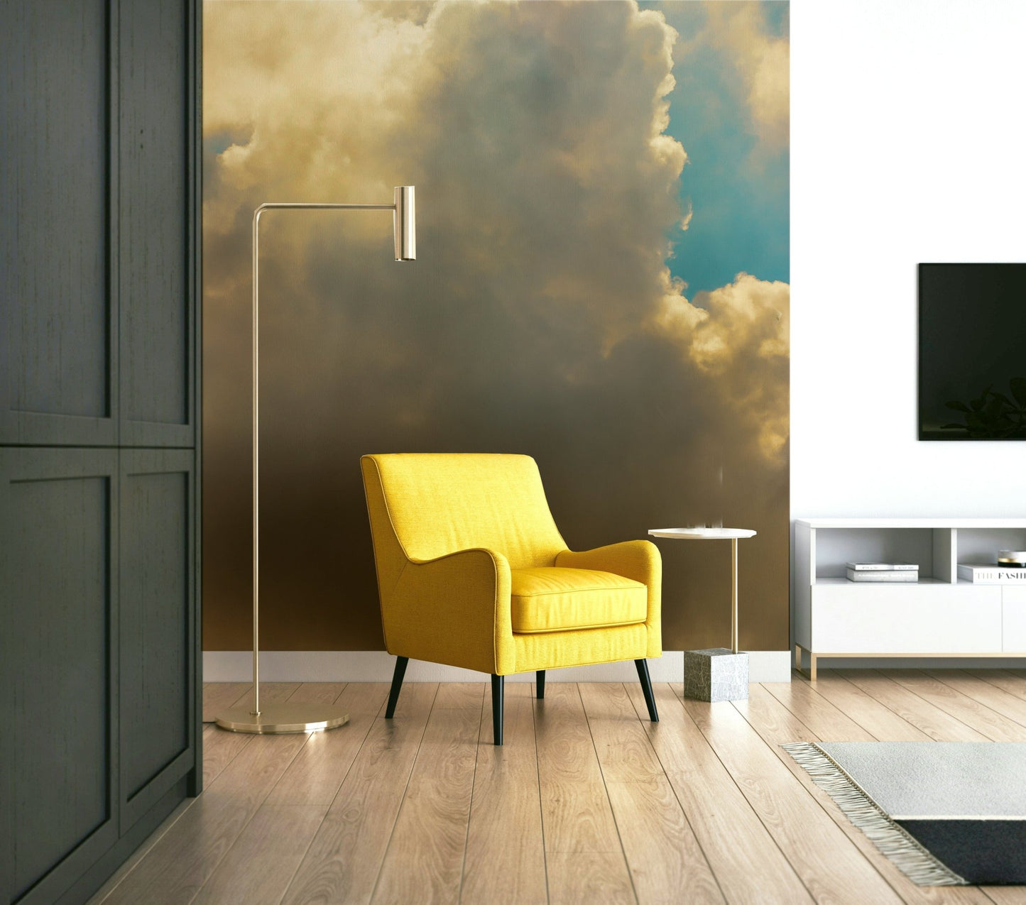 Wheat tones spread over the upper cloud in this Clouds #4 wall mural GD4796
