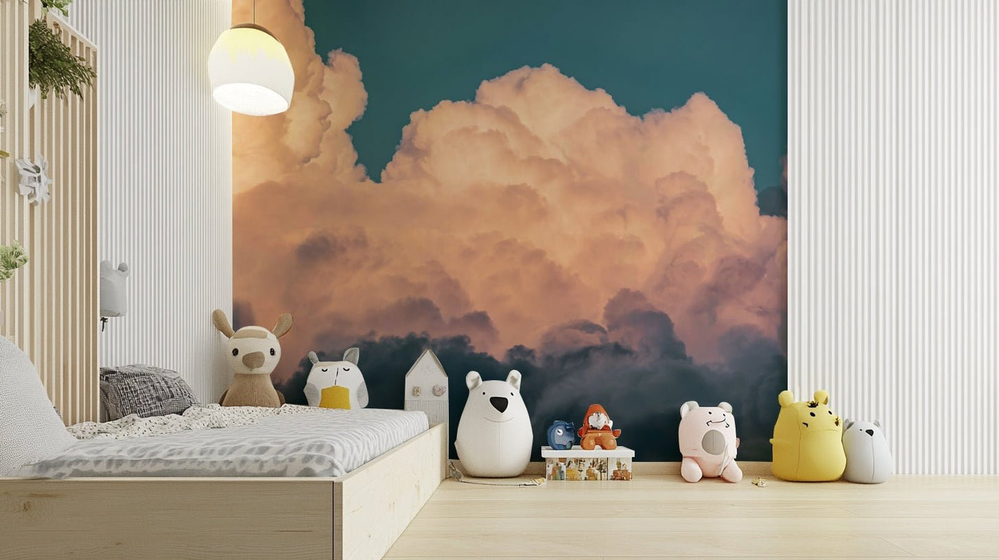 A beautiful modern sky wall mural for a living room.


