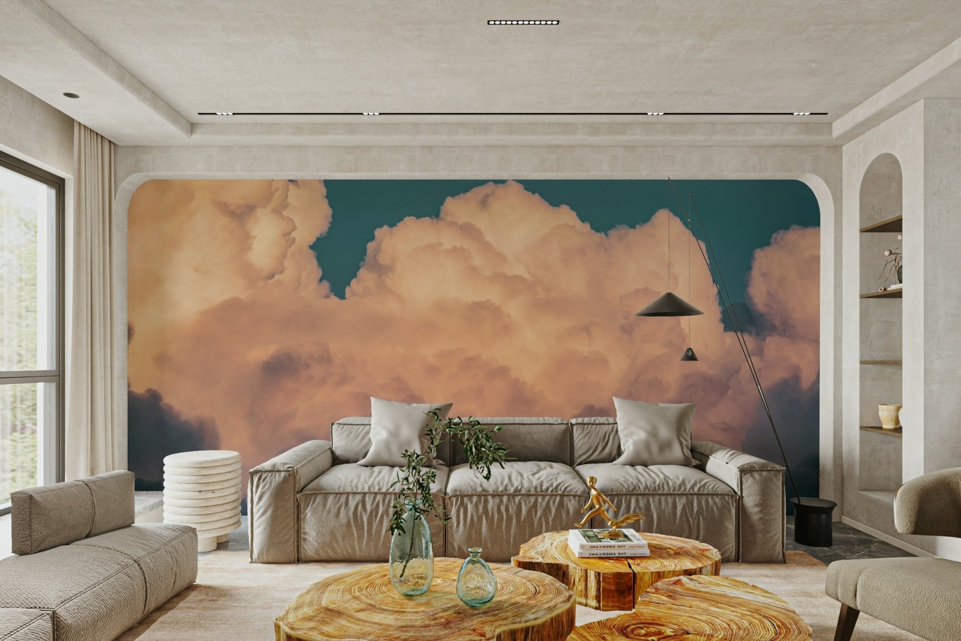 A contemplative cloudscape wallpaper mural for a feature wall.

