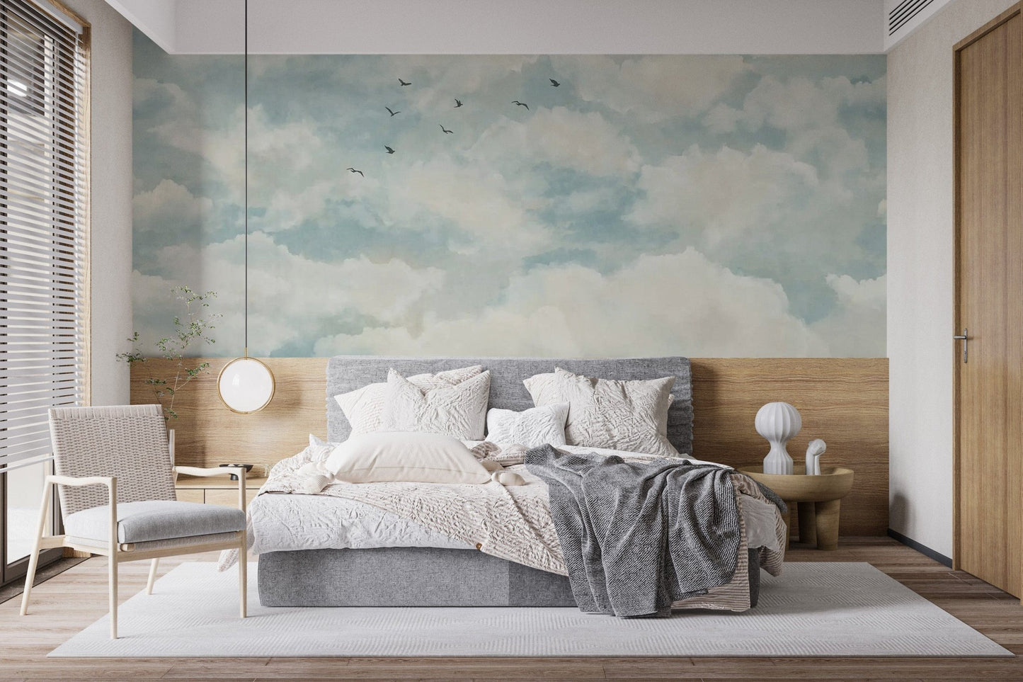 Peaceful sky with flying birds decor C535
