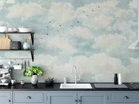 Graceful birds and clouds wall art C535
