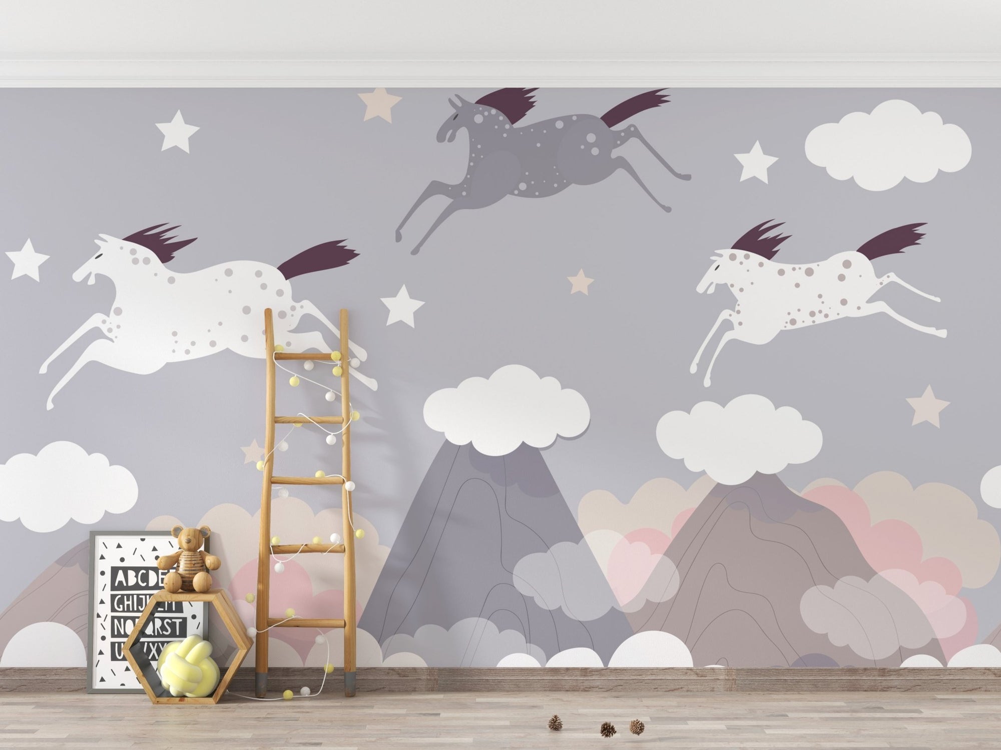 Clouds and Flying Horses wallpaper, A726
