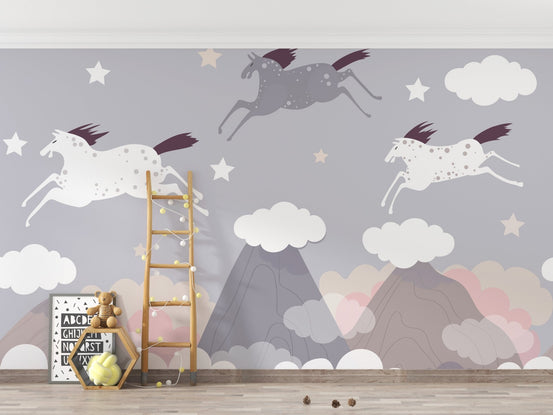 Clouds and Flying Horses wallpaper, A726