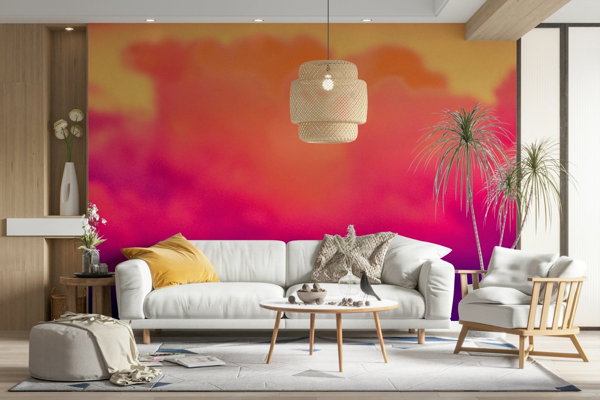 Golden light tops a pink and purple sky on the Clouds I wall mural GD4848


