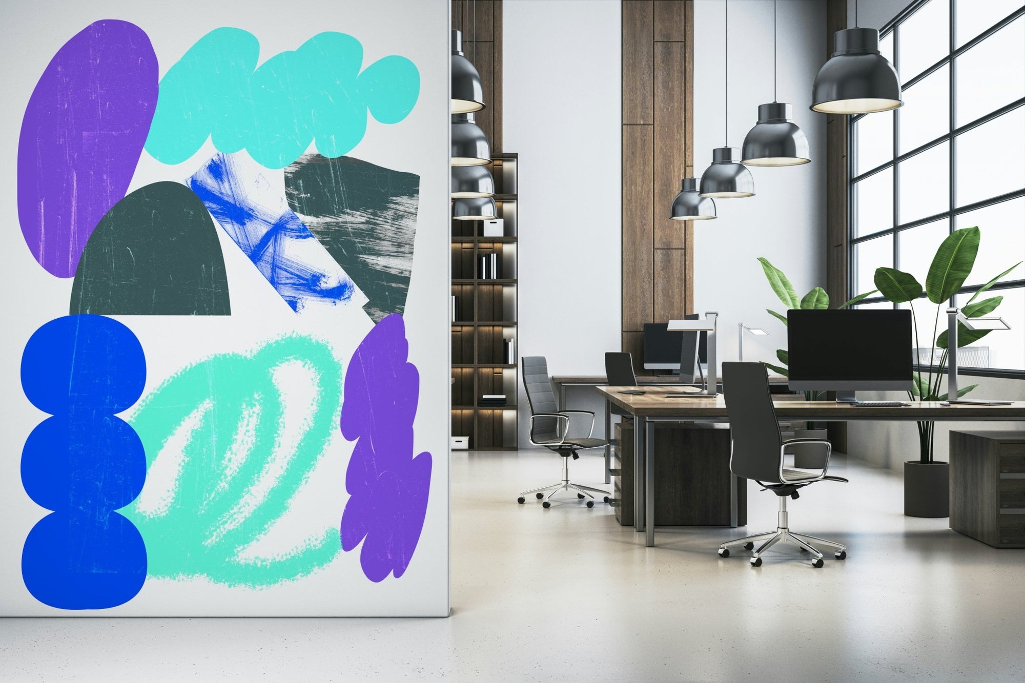 Clouds Wall Mural with floating cumulus puffs and pale sky tones, GD6195