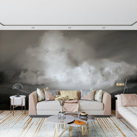 A contemplative cloud drift wallpaper mural for a feature wall., GD5574