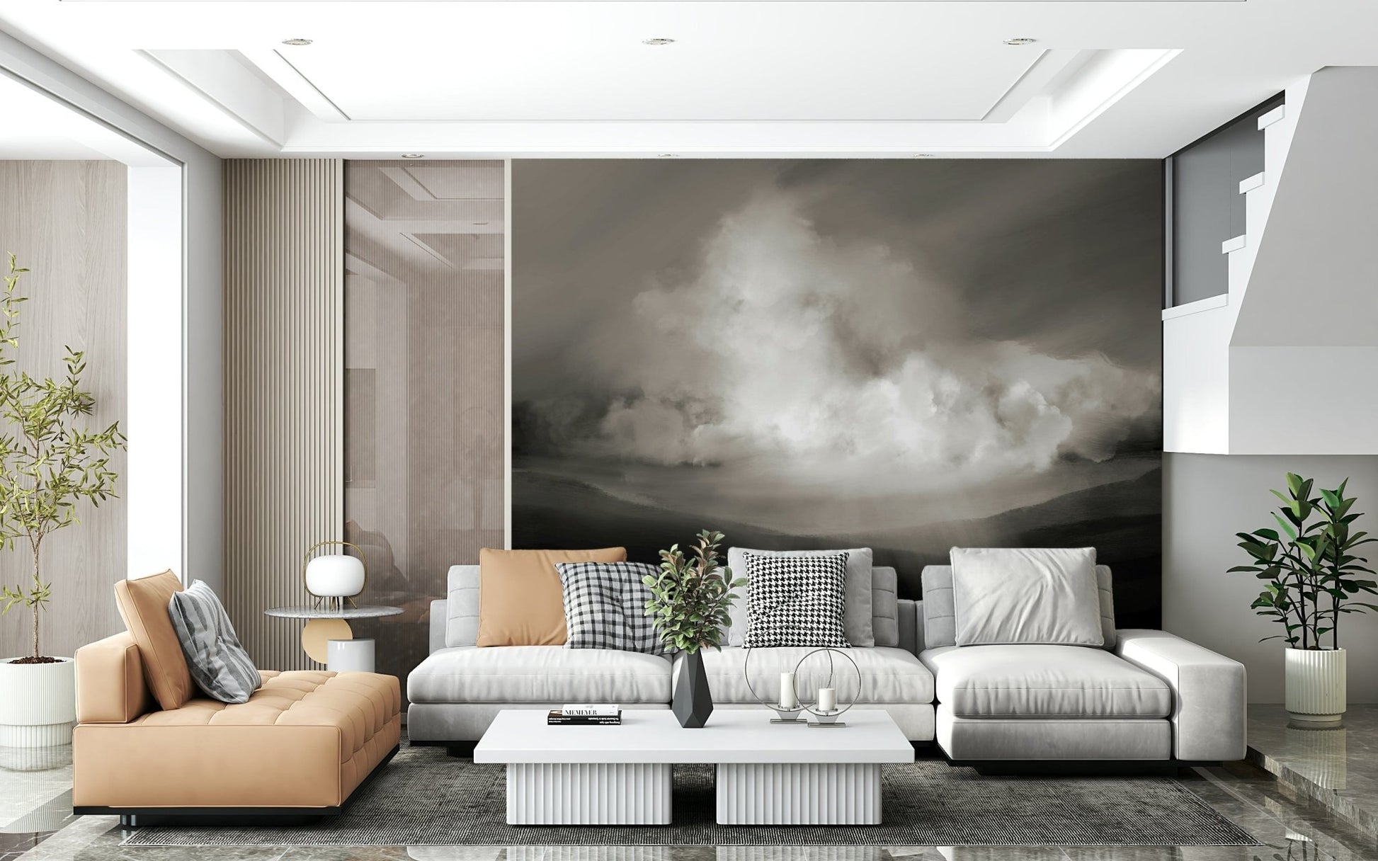 A serene abstract sky wall mural for your decor., GD5574