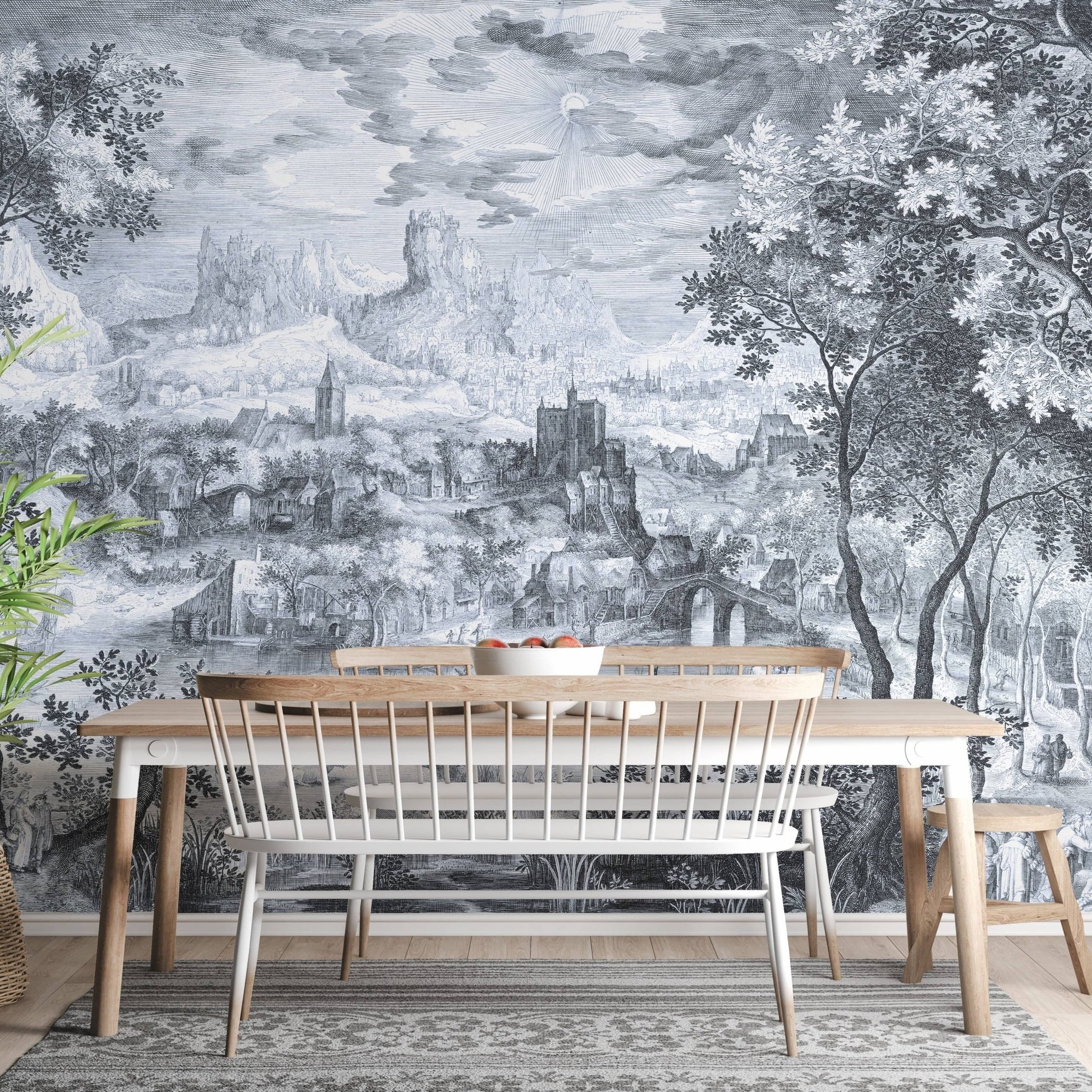 Little Village Clouds Wallpaper Murals - Giffywalls MB09