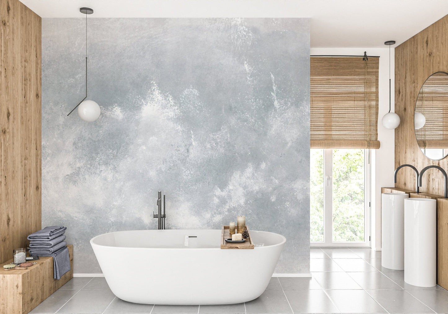 Subtle Cloudy Concrete Surface Wallpaper
