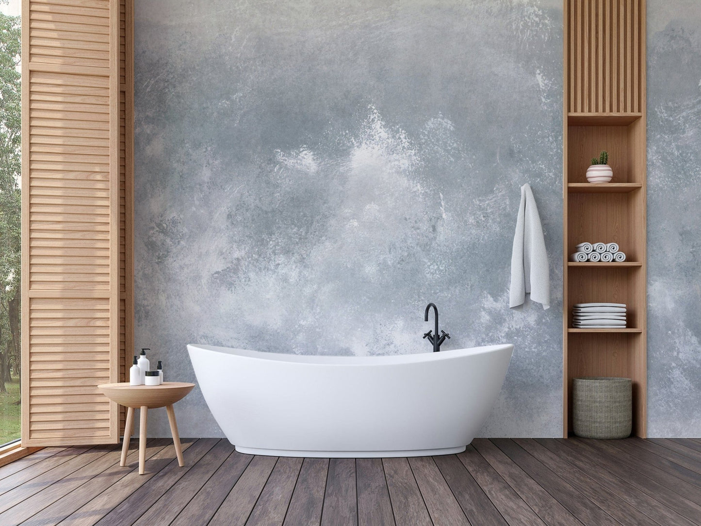 Elegant Grey Concrete Effect Wallpaper
