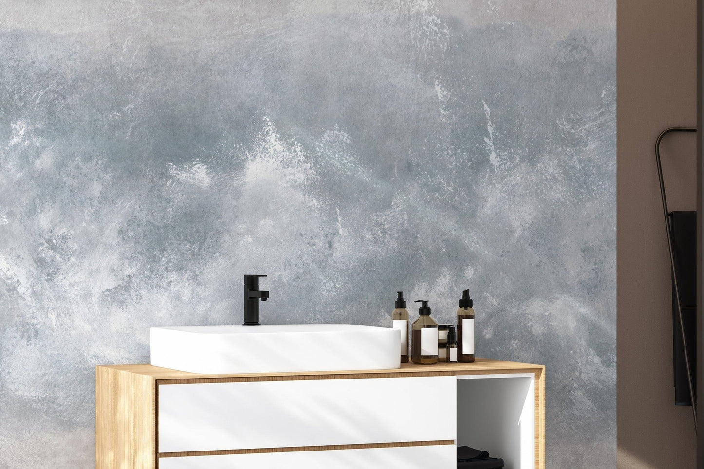 Misty Grey Concrete Surface Wall Decor
