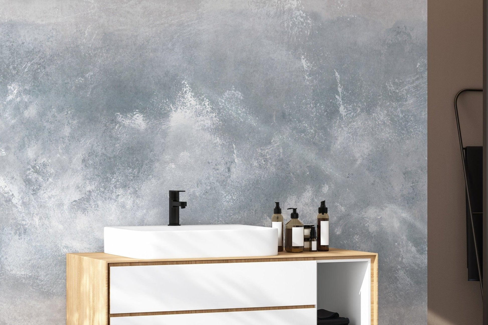 Misty Grey Concrete Surface Wall Decor
