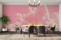 A tranquil pink cloudscape wall mural for your decor.

