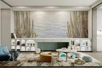 Desert plants mural with a coastal touch

