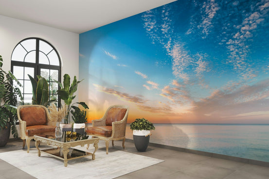 Coastal Calm at Dusk Wall Mural for serene ambiance, GD1880
