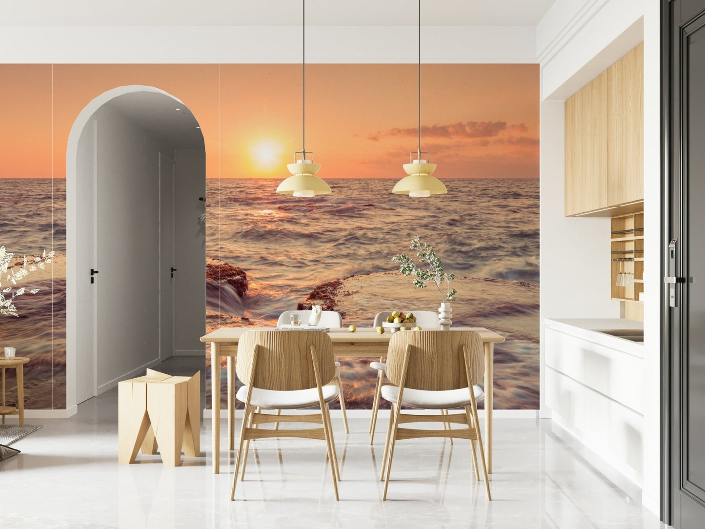 Peaceful sunrise Coastal Dawn Wall Murall wall decor., GD6442