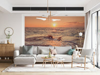 Orange and Coastal Dawn Wall Murall pink sky detail., GD6442