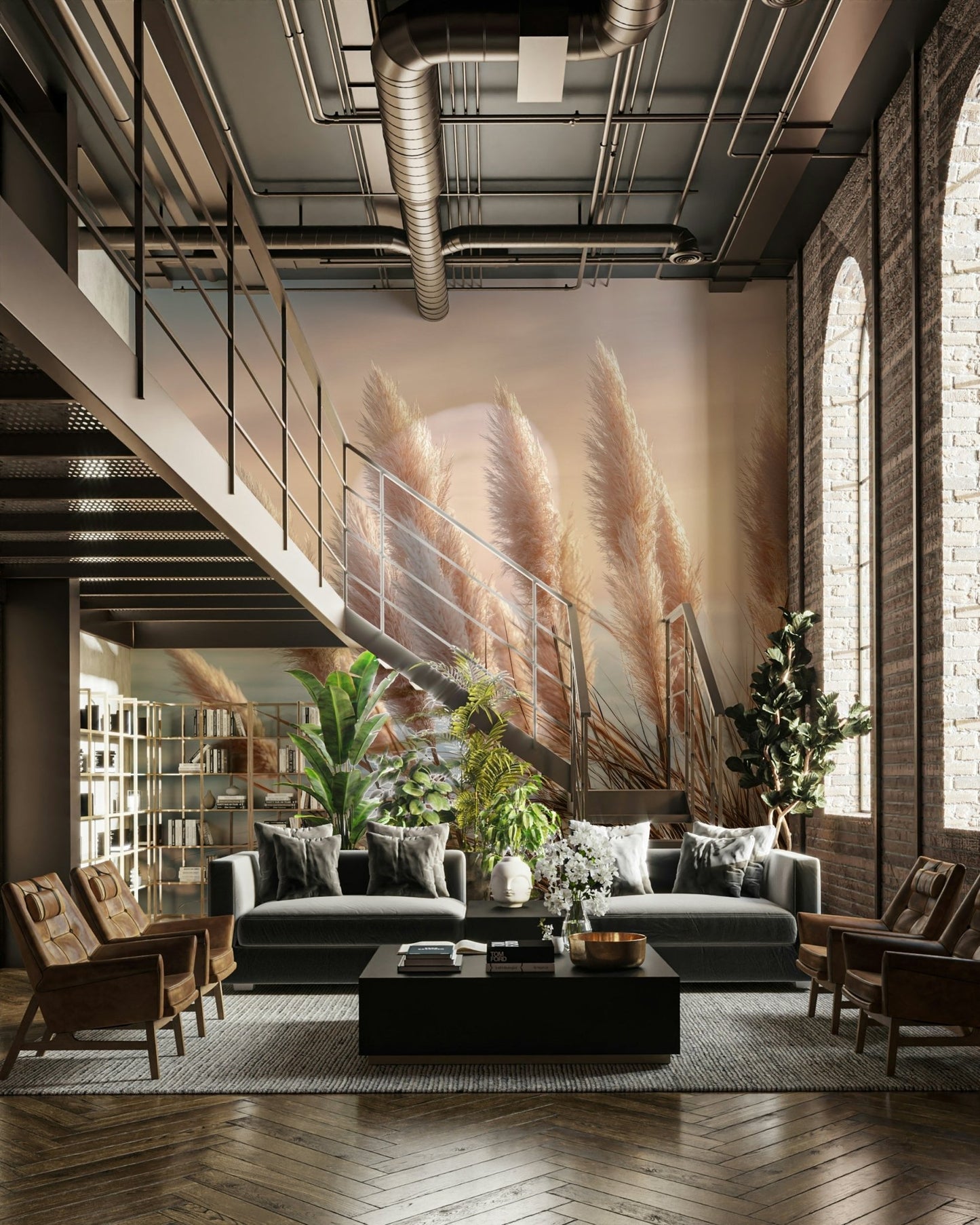 Beach house interior featuring Coastal Dreams mural

