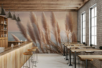 Soft blue sea and sandy beach tones on wall mural

