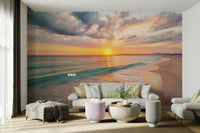 Dreamscape wallpaper with beach landscape and clouds

