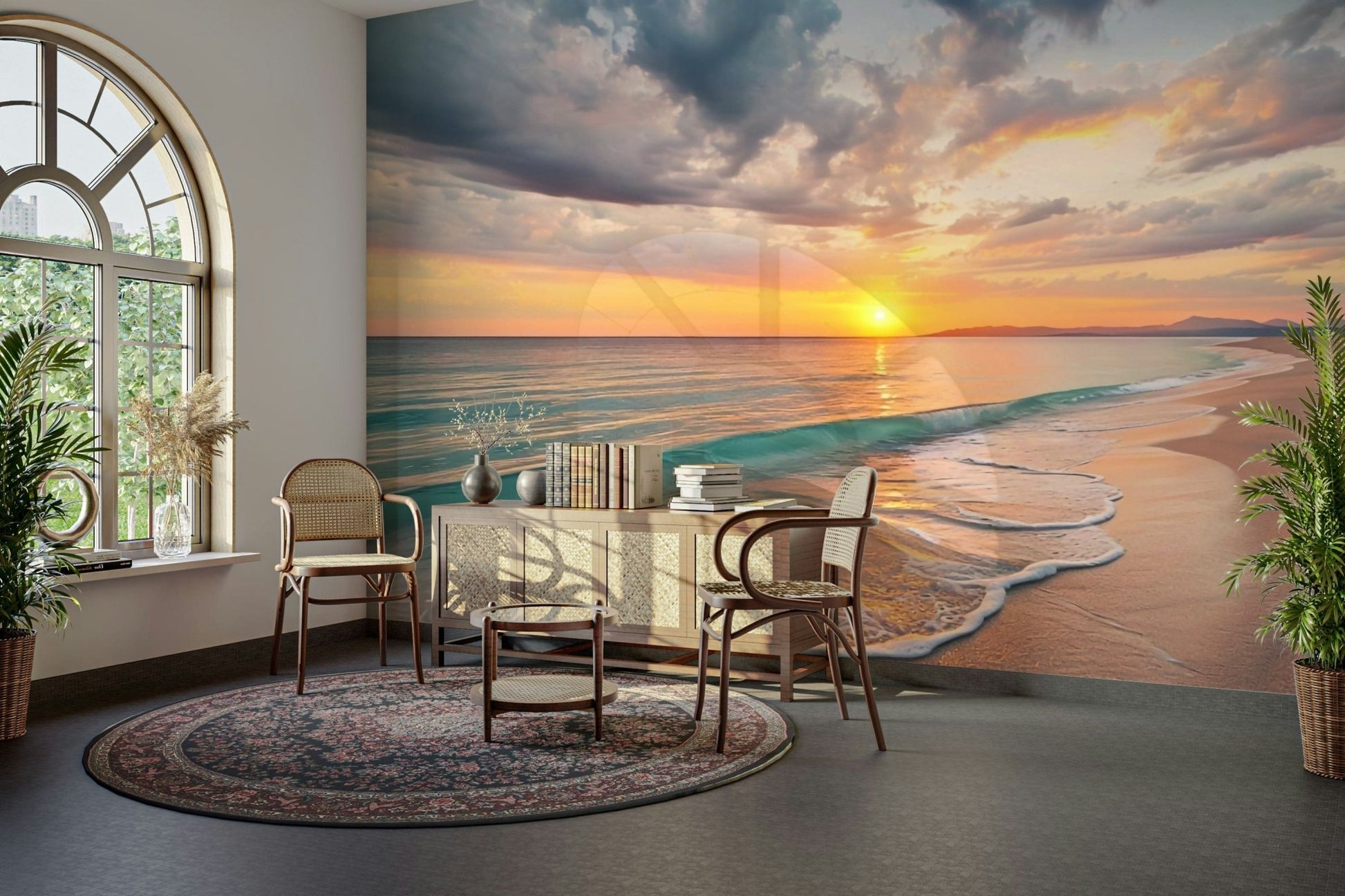 Coastal Dreamscape wall mural showing calm sea shore

