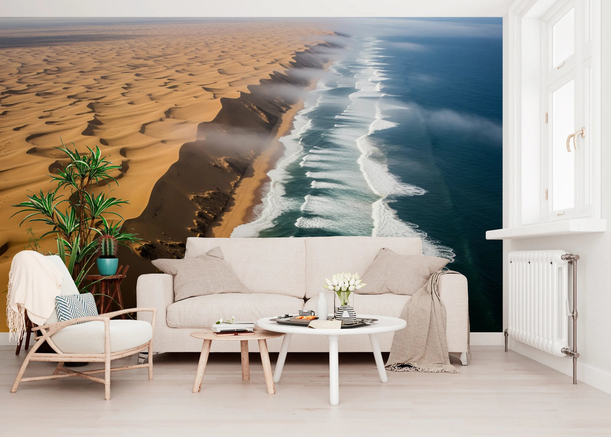 Coastal Dunescape wall mural with ocean and dunes, GD8177