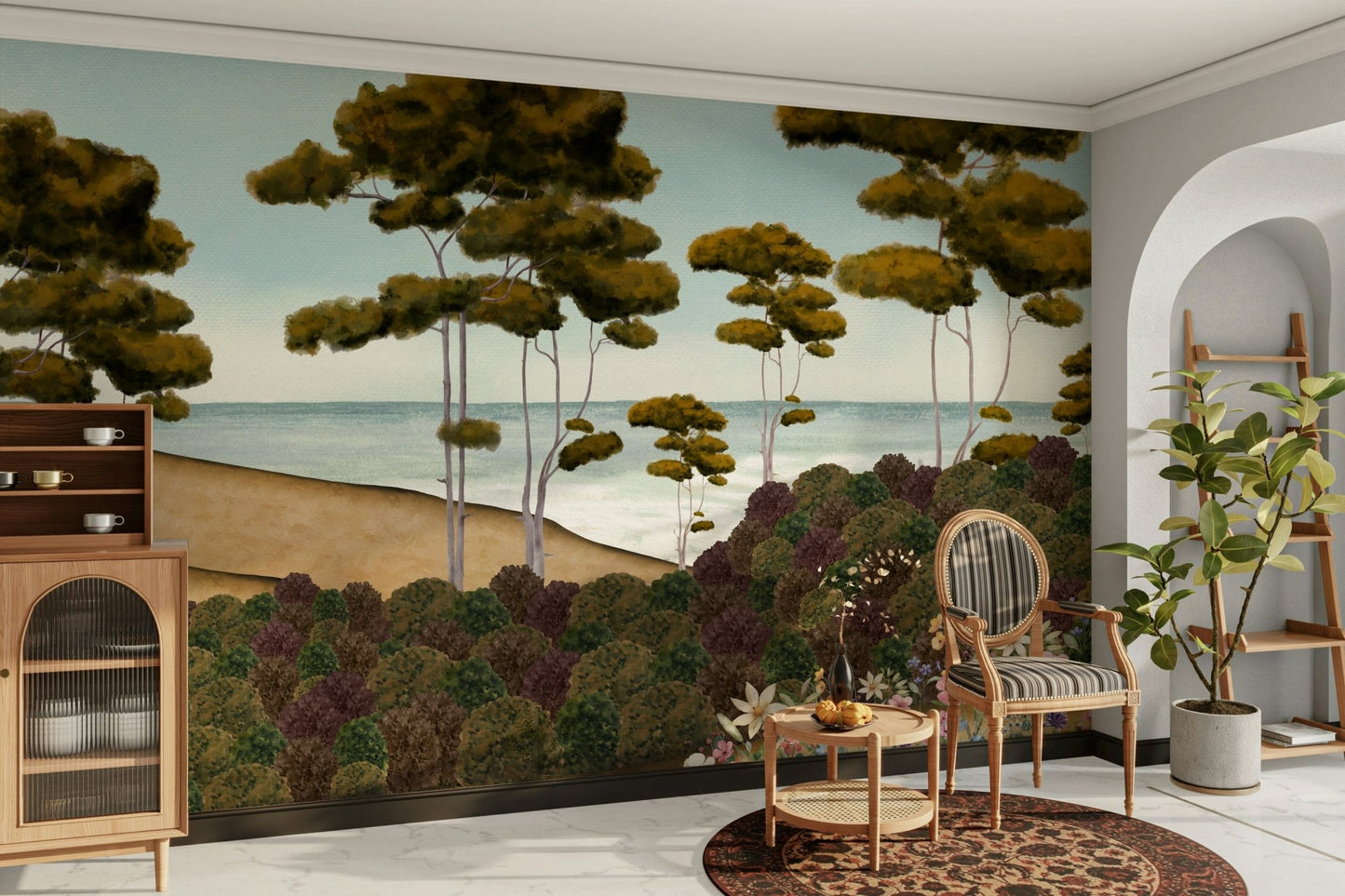 The composition is a harmonious, layered pattern.

