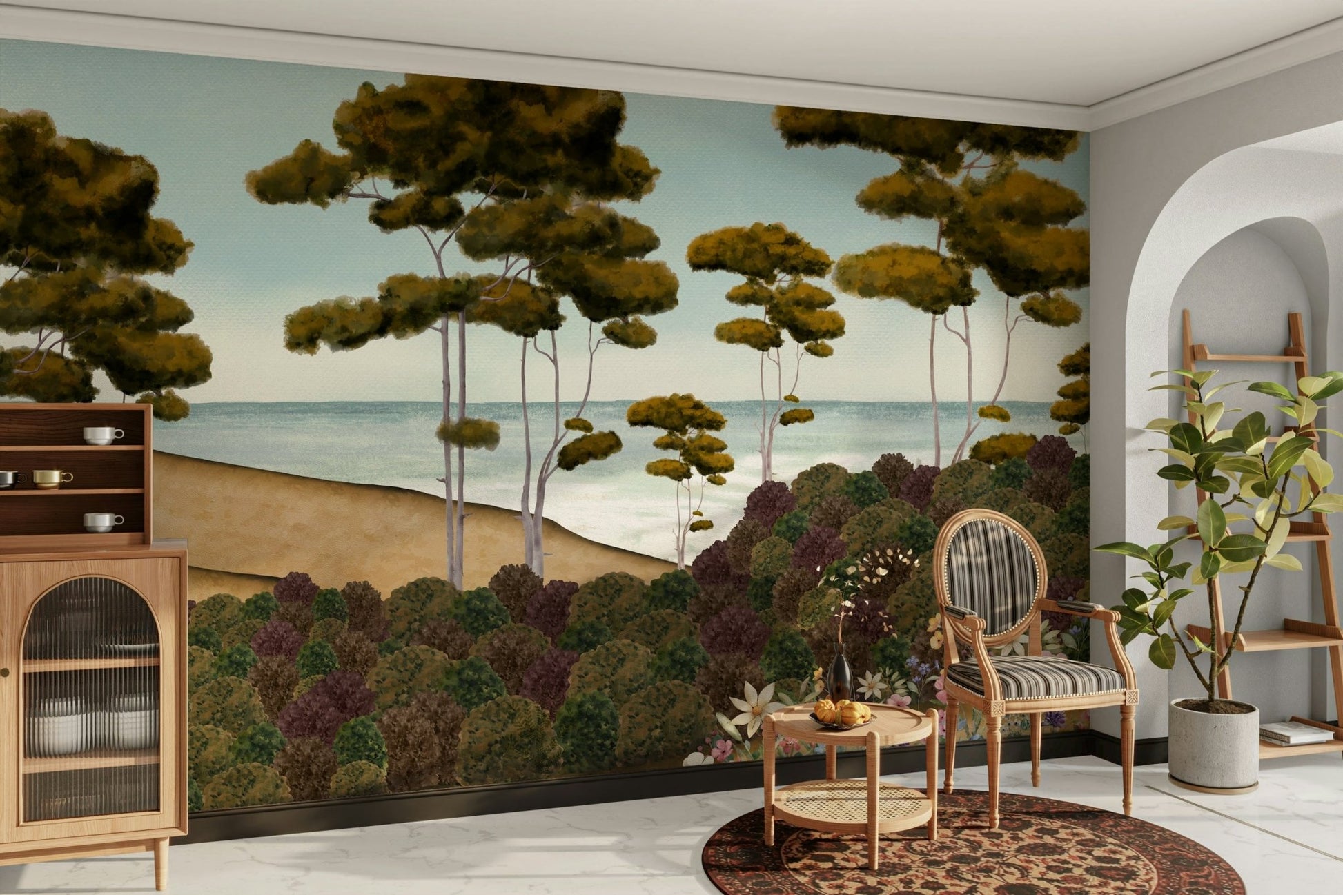 The composition is a harmonious, layered pattern.

