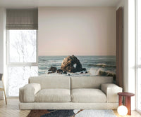 Coastal Heart wall mural with beach-inspired design