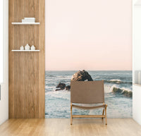 Vibrant coastal heart mural for home interiors