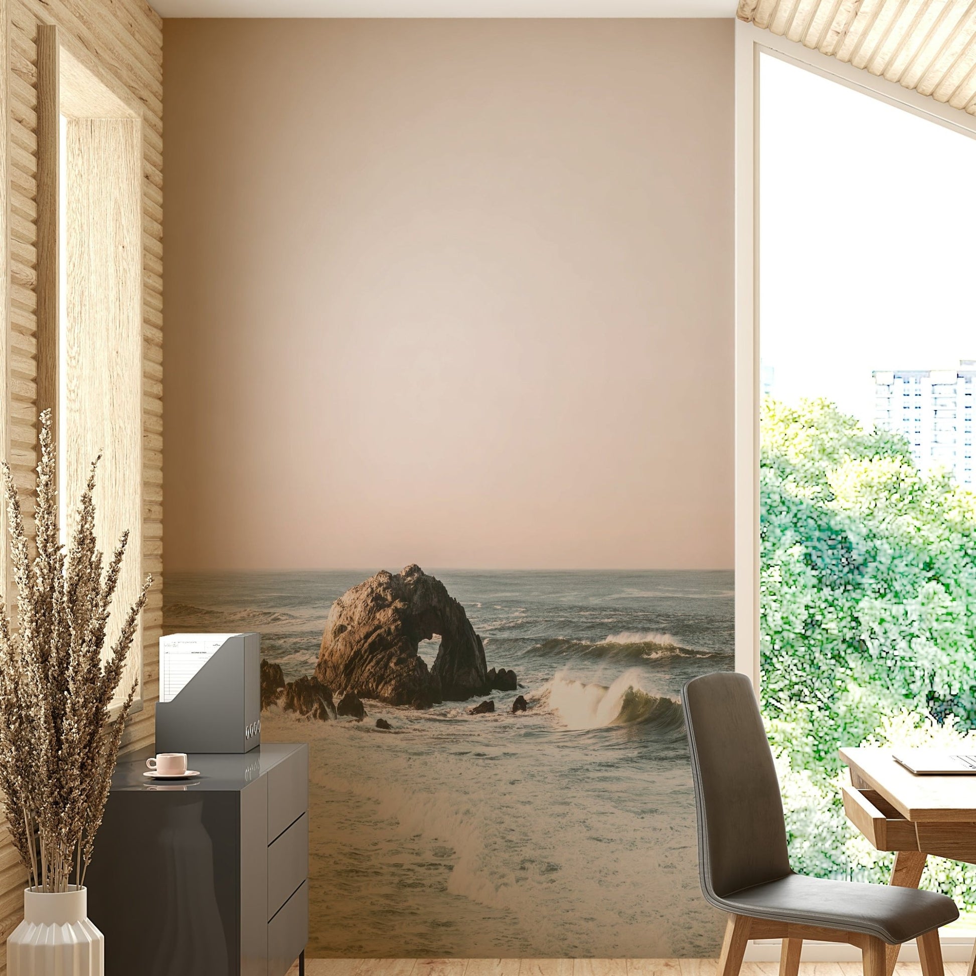 Beach heart wall mural to enhance your space