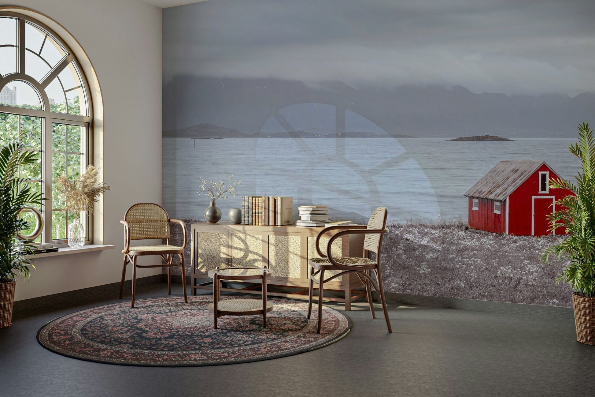 Coastal Hideaway Wall Mural for a serene beach look.

