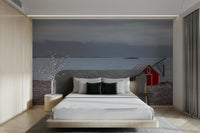 Coastal Hideaway Wall Mural with serene ocean view.


