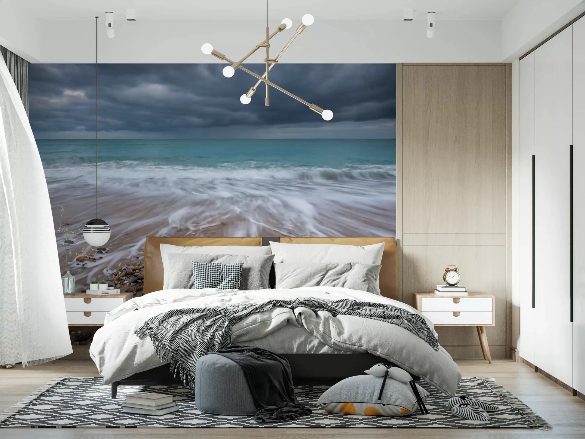 Sandy texture shown in Coastal Horizon Flow wall mural