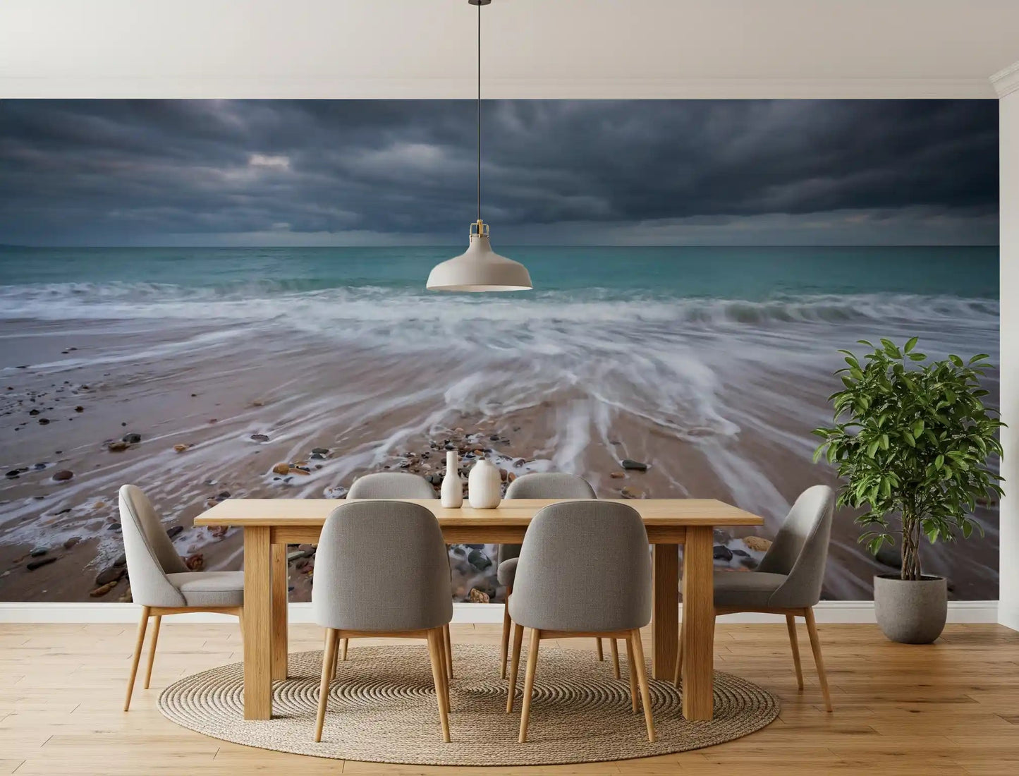 Dark cloud sky over Coastal Horizon Flow wall mural