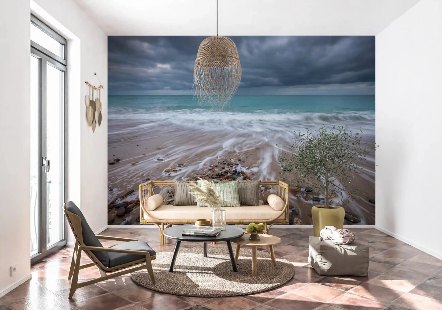 Pebble beach detail in Coastal Horizon Flow wall mural