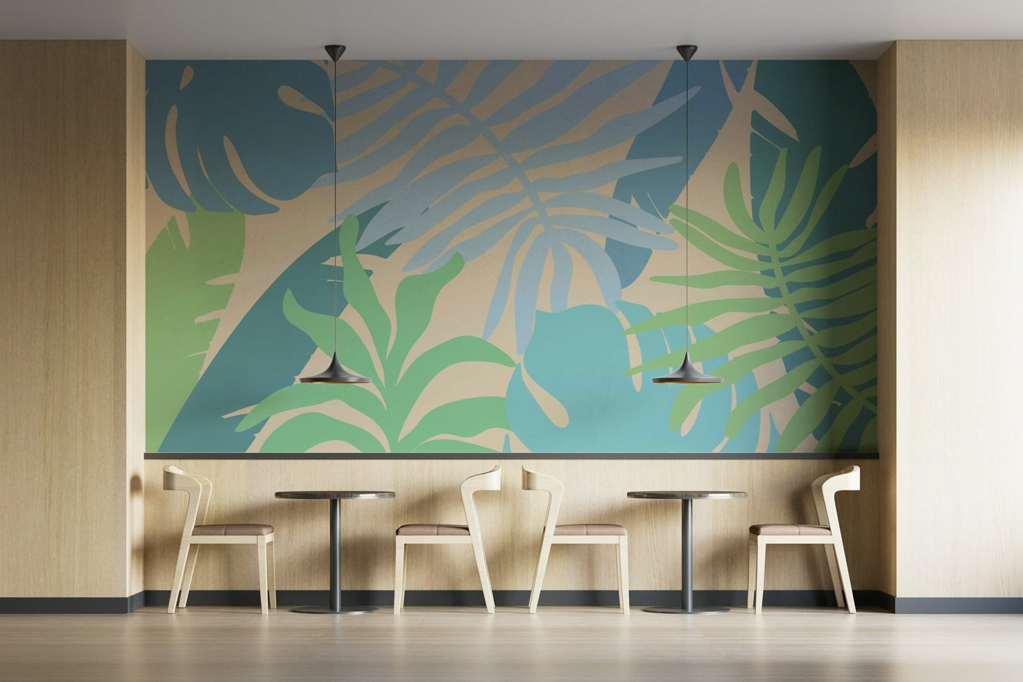 A classic tropical leaf wallpaper for walls.

