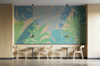 A classic tropical leaf wallpaper for walls.

