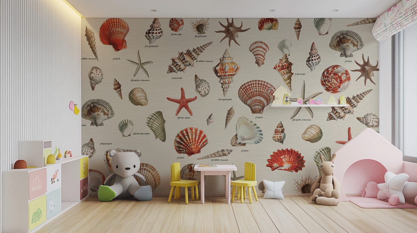 Coastal charm ocean-themed wall mural
