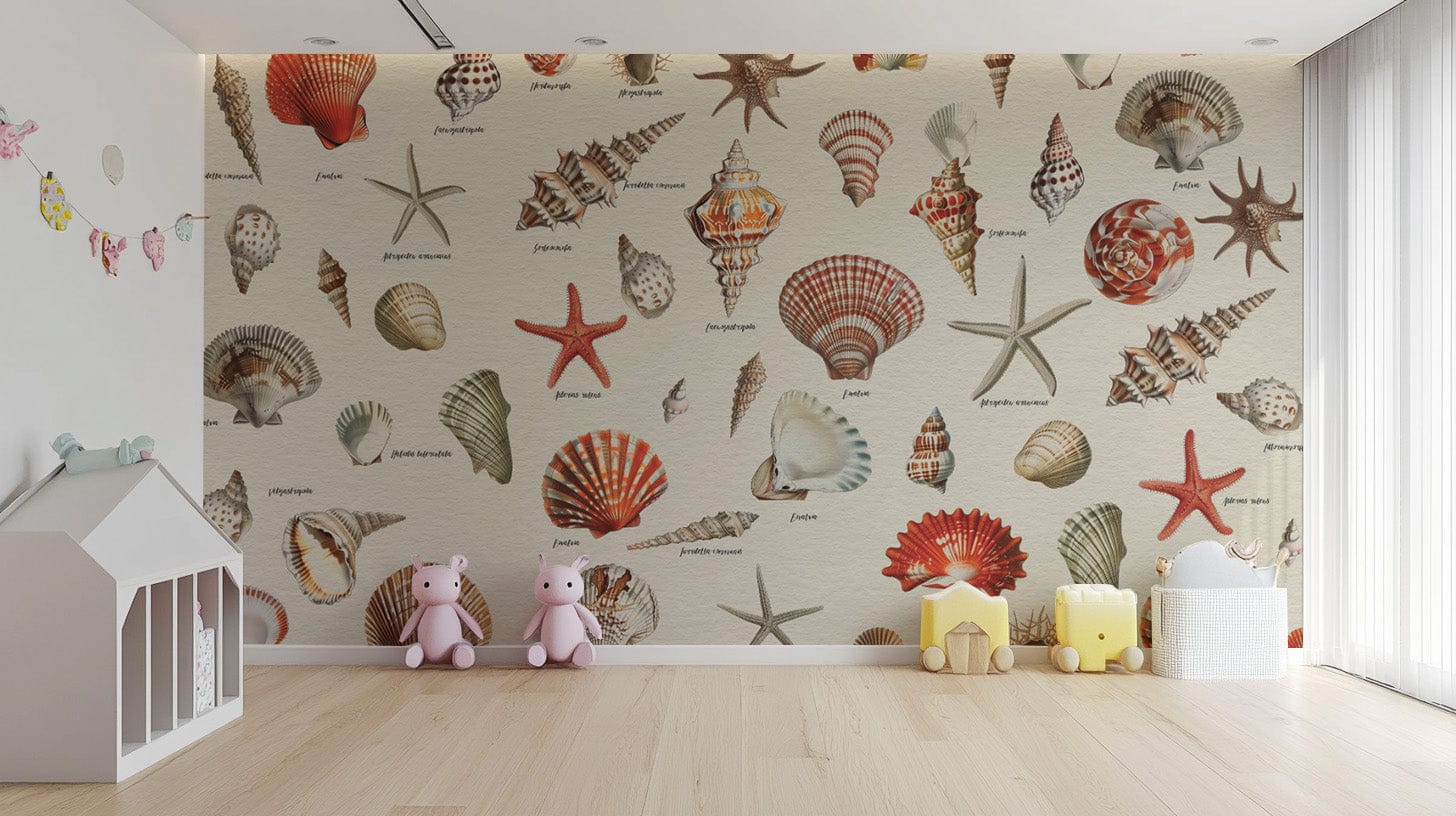 Nautical beach shells pattern décor